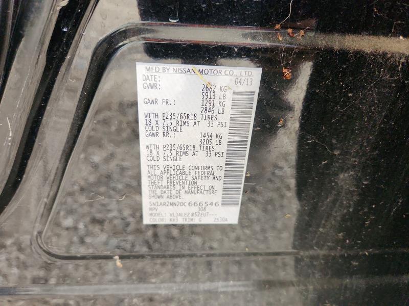 65326876 :رقم المزاد ، 5N1AR2MN2DC666546 vin ، 2013 Nissan Pathfinder مزاد بيع