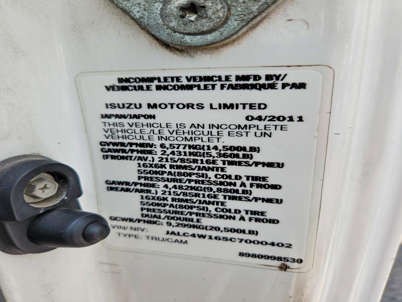 2012 Isuzu Npr Hd მანქანა იყიდება აუქციონზე, vin: JALC4W165C7000402, აუქციონის ნომერი: 63994536