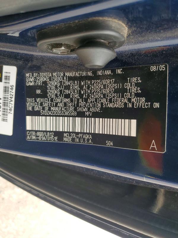 Продаж на аукціоні авто 2005 Toyota Sienna, vin: 5TDZA22C05S385569, номер лоту: 67274006