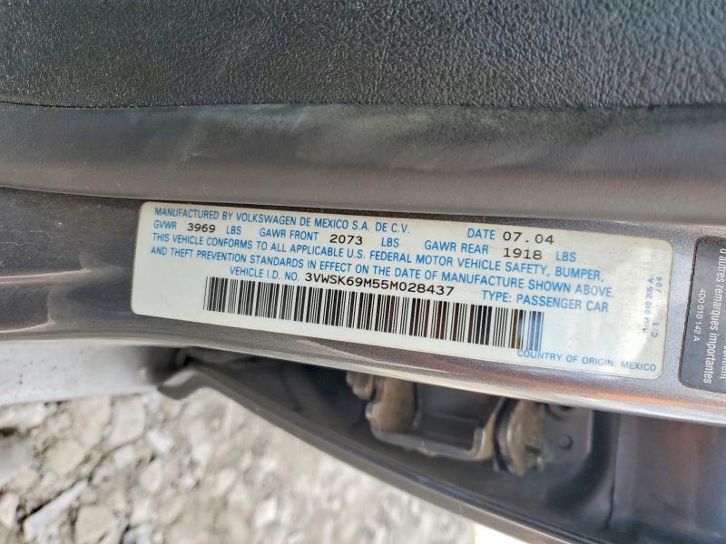 2005 Volkswagen Jetta მანქანა იყიდება აუქციონზე, vin: 3VWSK69M55M028437, აუქციონის ნომერი: 66210766