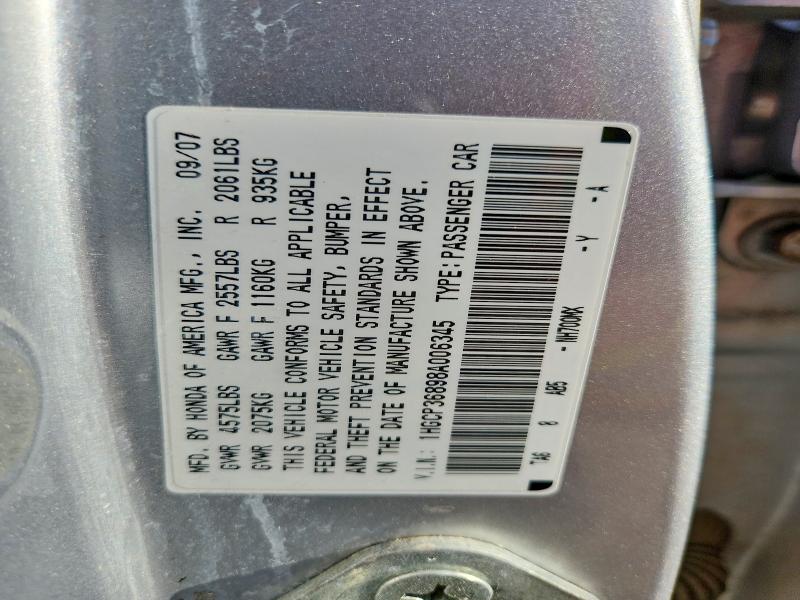 Продаж на аукціоні авто 2008 Honda Accord, vin: 1HGCP36898A006345, номер лоту: 63867996