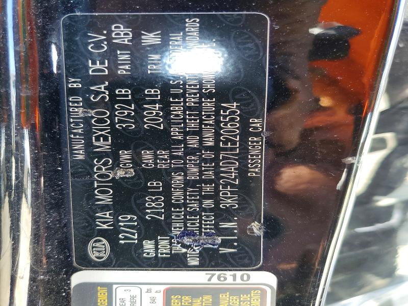 Продажа на аукционе авто 2020 Kia Forte, vin: 3KPF24AD7LE206554, номер лота: 66577176
