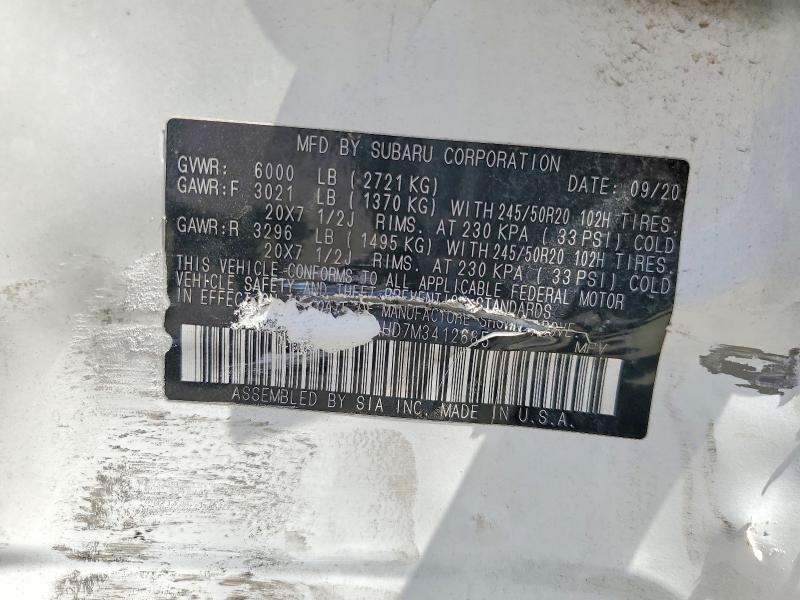 2021 Subaru Ascent მანქანა იყიდება აუქციონზე, vin: 4S4WMAHD7M3412685, აუქციონის ნომერი: 66311506