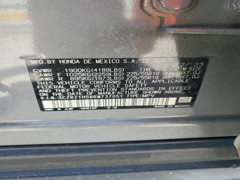 65402256 :رقم المزاد ، 3CZRZ1H58RM737051 vin ، 2024 Honda Hr-v مزاد بيع