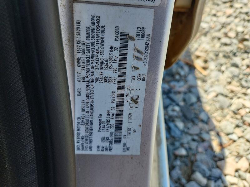 64700566 :رقم المزاد ، 3FADP4AJ1HM109402 vin ، 2017 Ford Fiesta مزاد بيع