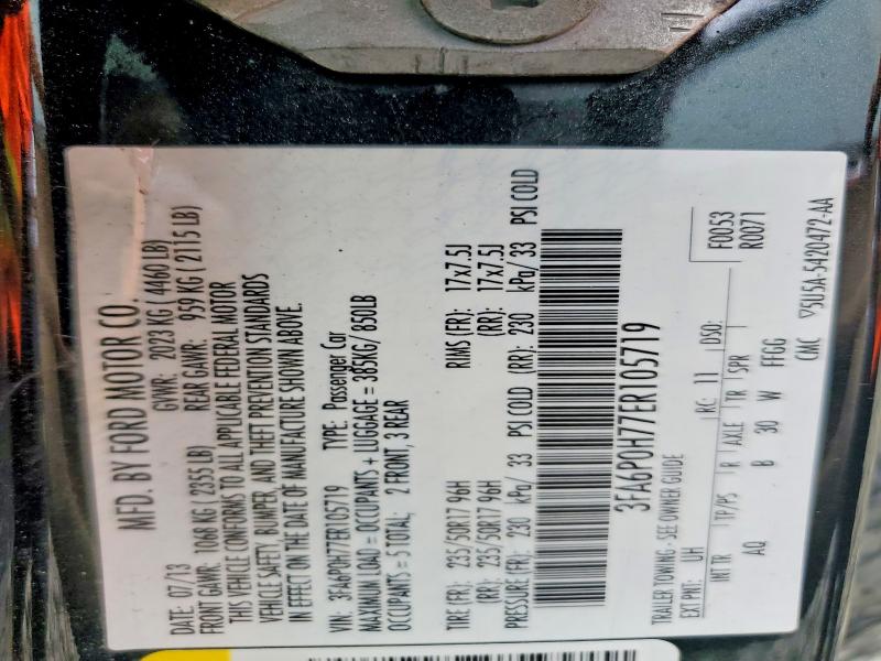 Продаж на аукціоні авто 2014 Ford Fusion, vin: 3FA6P0H77ER105719, номер лоту: 63816376