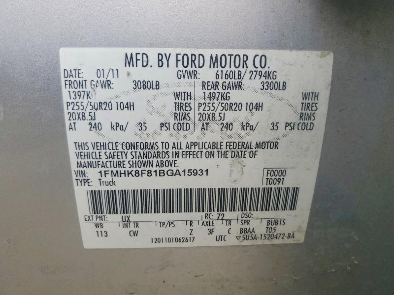Aukcja sprzedaży 2011 Ford Explorer, vin: 1FMHK8F81BGA15931, numer aukcji: 67039546