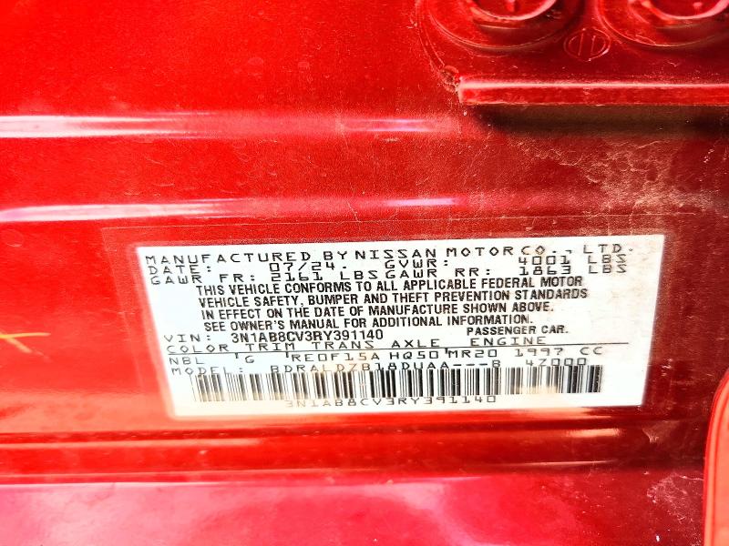 2024 Nissan Sentra მანქანა იყიდება აუქციონზე, vin: 3N1AB8CV3RY391140, აუქციონის ნომერი: 62272456