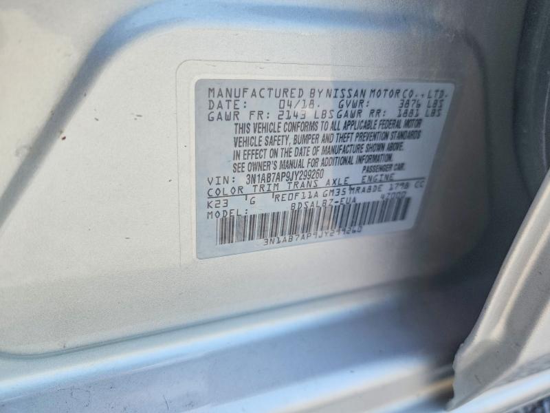 Aukcja sprzedaży 2018 Nissan Sentra, vin: 3N1AB7AP9JY299260, numer aukcji: 64791316