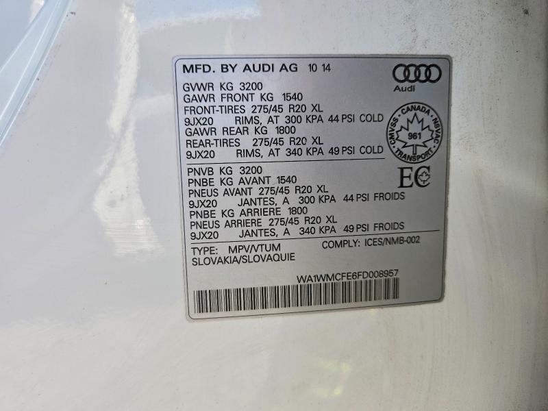 Продажа на аукционе авто 2015 Audi Q7, vin: WA1WMCFE6FD008957, номер лота: 63831136