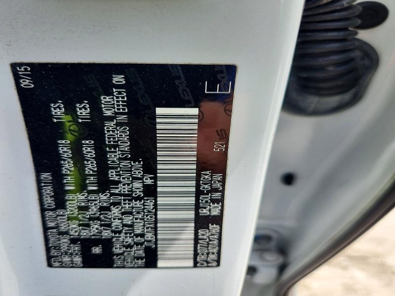 Aukcja sprzedaży 2016 Lexus Gx, vin: JTJBM7FX1G5124461, numer aukcji: 63949126
