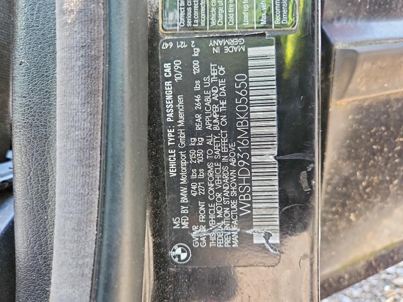 Продажа на аукционе авто 1991 Bmw M5, vin: WBSHD9316MBK05650, номер лота: 64566736