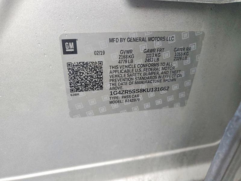 2019 Buick Lacrosse მანქანა იყიდება აუქციონზე, vin: 1G4ZR5SS8KU131662, აუქციონის ნომერი: 64761696