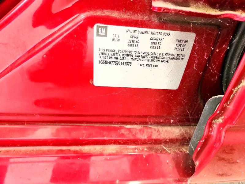 2009 Cadillac Cts მანქანა იყიდება აუქციონზე, vin: 1G6DF577690141378, აუქციონის ნომერი: 63557706