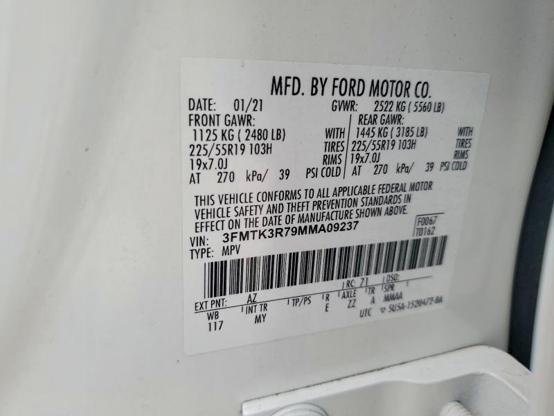 Продажа на аукционе авто 2021 Ford Mustang Mach-e, vin: 3FMTK3R79MMA09237, номер лота: 64818976