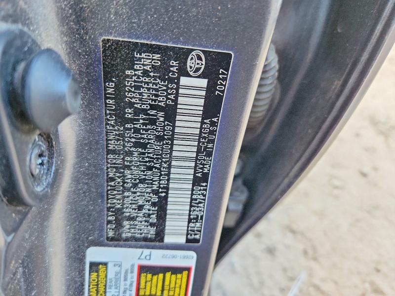 Продажа на аукционе авто 2012 Toyota Camry Hybrid, vin: 4T1BD1FK1CU031097, номер лота: 66794746