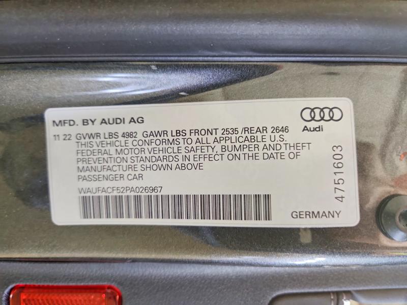 Продажа на аукционе авто 2023 Audi A5, vin: WAUFACF52PA026967, номер лота: 66409746