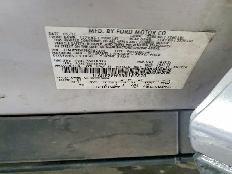 Продаж на аукціоні авто 2011 Ford Taurus, vin: 1FAHP2EW5BG182320, номер лоту: 66443666
