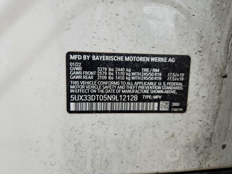 Aukcja sprzedaży 2022 Bmw X4, vin: 5UX33DT05N9L12128, numer aukcji: 64412976