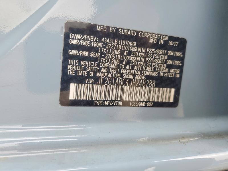 Aukcja sprzedaży 2018 Subaru Crosstrek, vin: JF2GTABC4JH248288, numer aukcji: 64781266