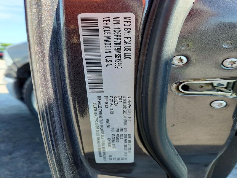 Auction sale of the 2021 Ram 1500 Classic, vin: 1C6RR7KT9MS572859, lot number: 65201296