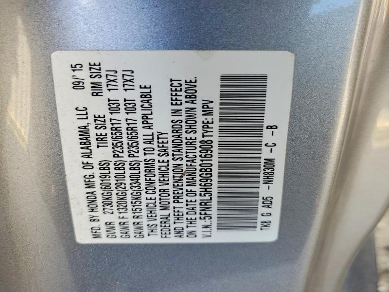 2016 Honda Odyssey მანქანა იყიდება აუქციონზე, vin: 5FNRL5H69GB016908, აუქციონის ნომერი: 63179026