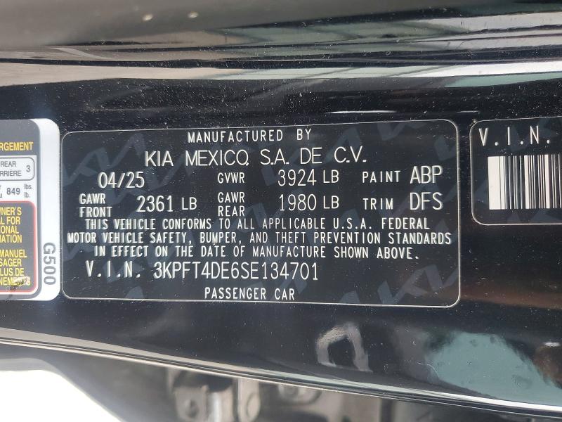 Продаж на аукціоні авто 2025 Kia K4, vin: 3KPFT4DE6SE134701, номер лоту: 62320266