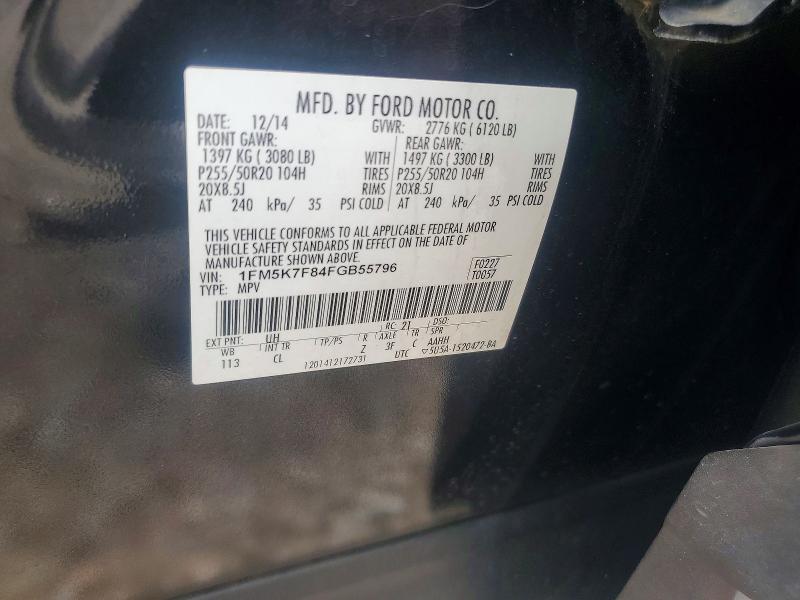 63233686 :رقم المزاد ، 1FM5K7F84FGB55796 vin ، 2015 Ford Explorer مزاد بيع