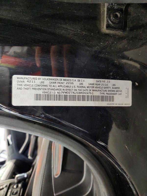 67242926 :رقم المزاد ، 3VWDZ7AJ1BM359751 vin ، 2011 Volkswagen Jetta مزاد بيع