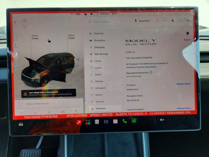 2026 Tesla Model Y მანქანა იყიდება აუქციონზე, vin: 7SAYGDEE7TF618760, აუქციონის ნომერი: 63560576