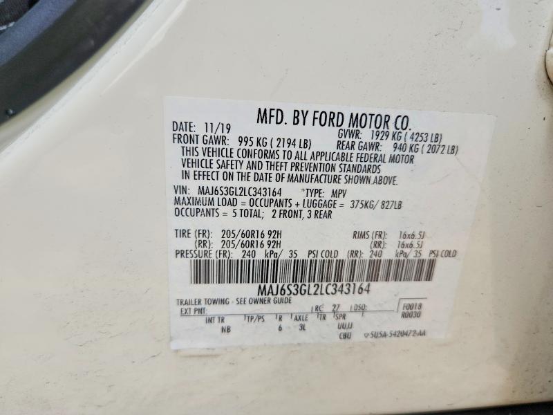 Aukcja sprzedaży 2020 Ford Ecosport, vin: MAJ6S3GL2LC343164, numer aukcji: 63032686