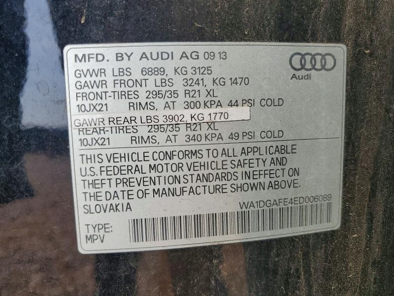 Aukcja sprzedaży 2014 Audi Q7, vin: WA1DGAFE4ED006089, numer aukcji: 64303996