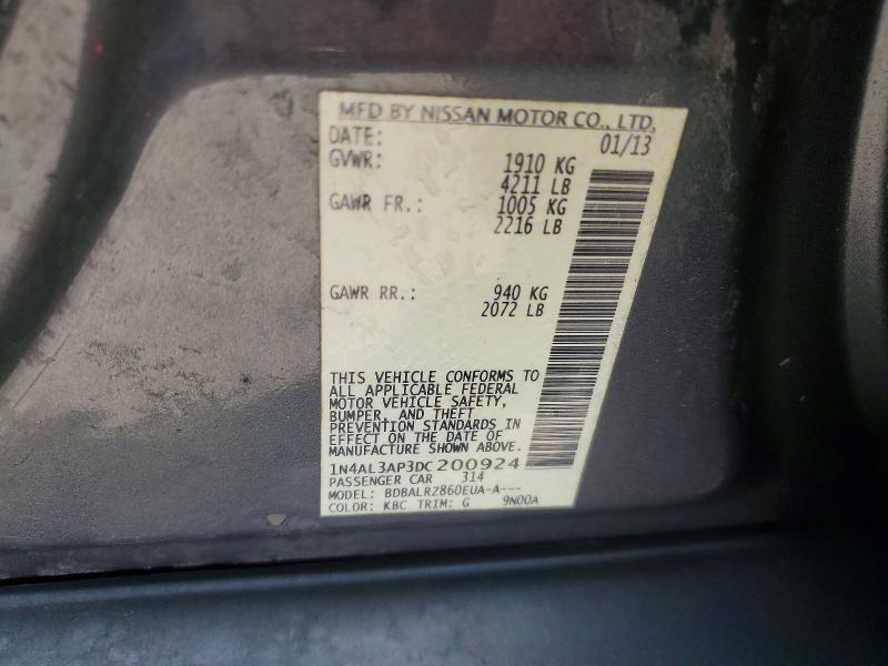66587346 :رقم المزاد ، 1N4AL3AP3DC200924 vin ، 2013 Nissan Altima مزاد بيع