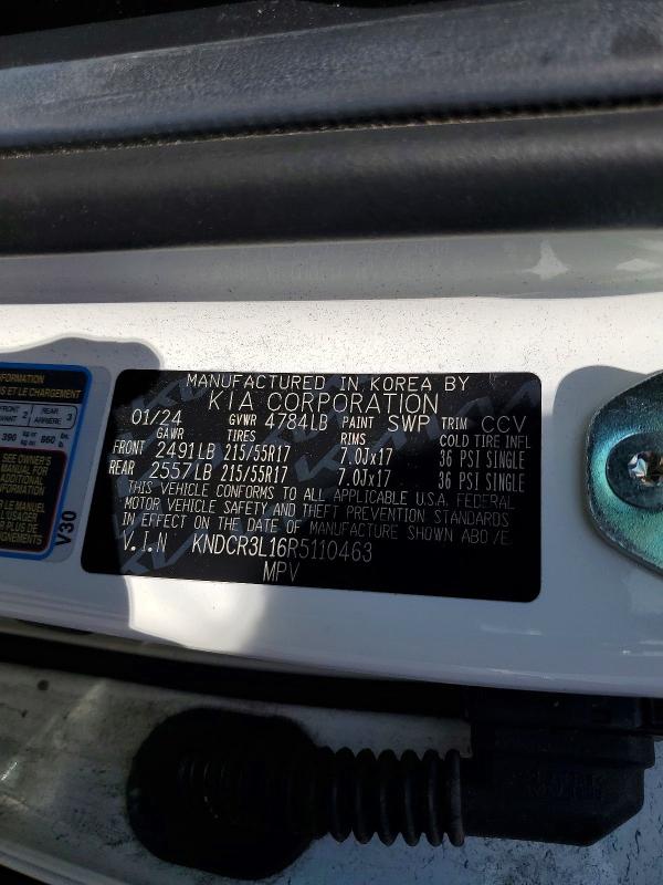 61906846 :رقم المزاد ، KNDCR3L16R5110463 vin ، 2024 Kia Niro مزاد بيع