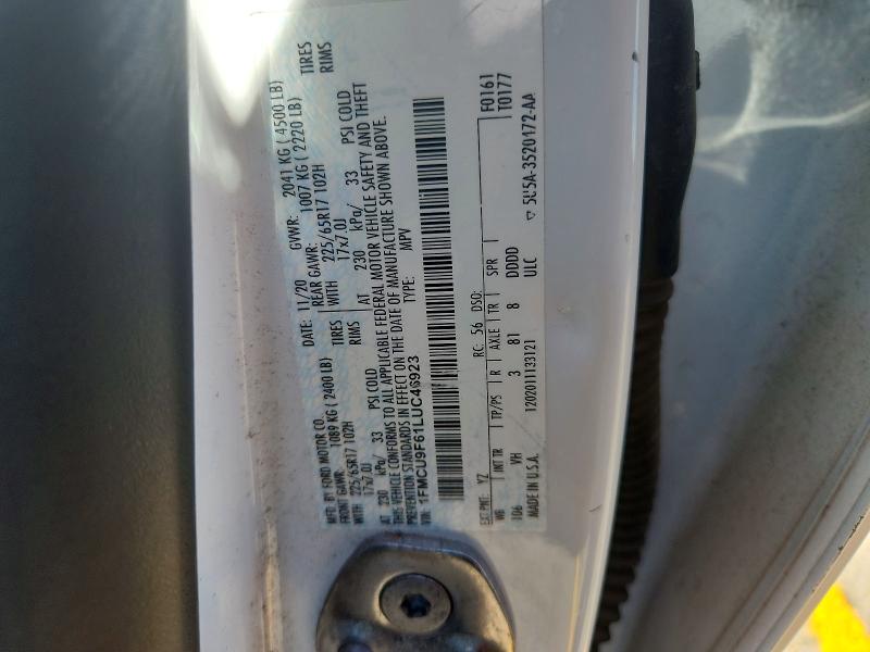 Aukcja sprzedaży 2020 Ford Escape, vin: 1FMCU9F61LUC46923, numer aukcji: 66768306