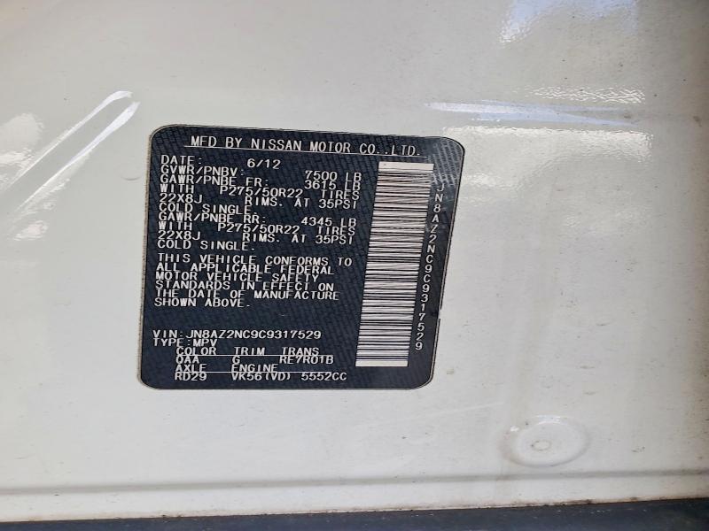 Продаж на аукціоні авто 2012 Infiniti Qx56, vin: JN8AZ2NC9C9317529, номер лоту: 65286626