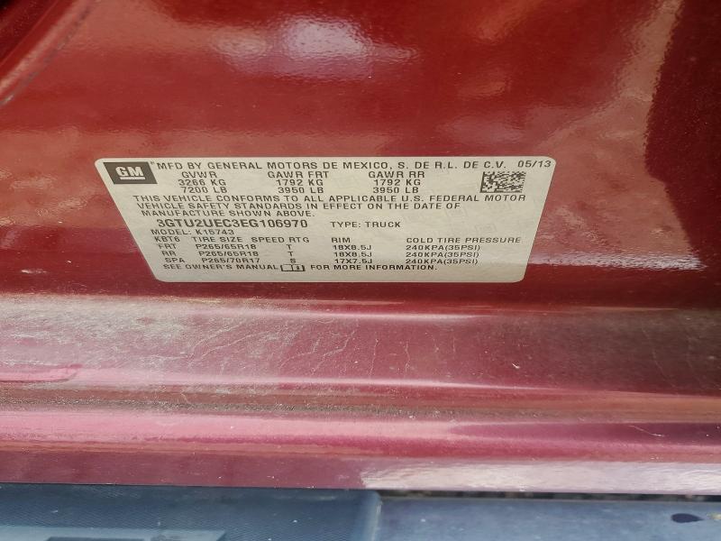 64640296 :رقم المزاد ، 3GTU2UEC3EG106970 vin ، 2014 Gmc Sierra مزاد بيع