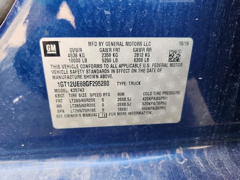 Продаж на аукціоні авто 2016 Gmc Sierra, vin: 1GT12UE88GF295280, номер лоту: 66566166