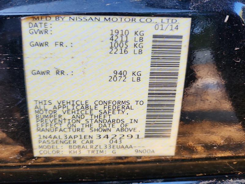 65810346 :رقم المزاد ، 1N4AL3AP1EN342291 vin ، 2014 Nissan Altima مزاد بيع