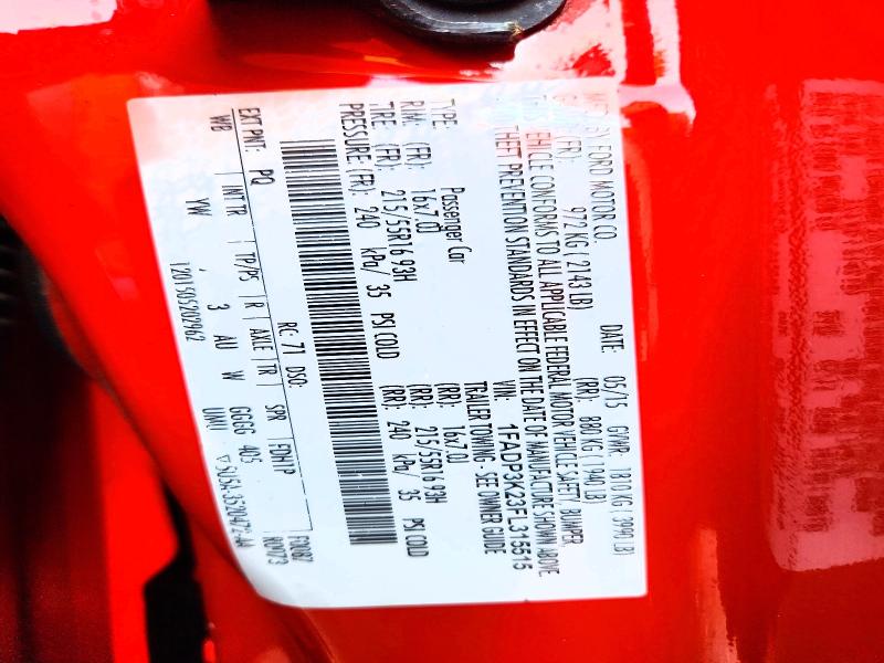 Продажа на аукционе авто 2015 Ford Focus, vin: 1FADP3K23FL315515, номер лота: 64574686