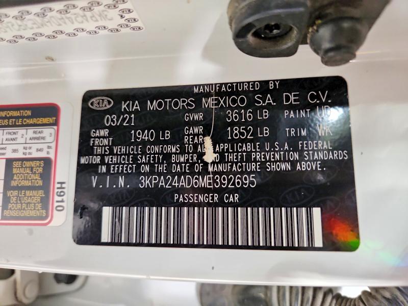 Продажа на аукционе авто 2021 Kia Rio, vin: 3KPA24AD6ME392695, номер лота: 65643356