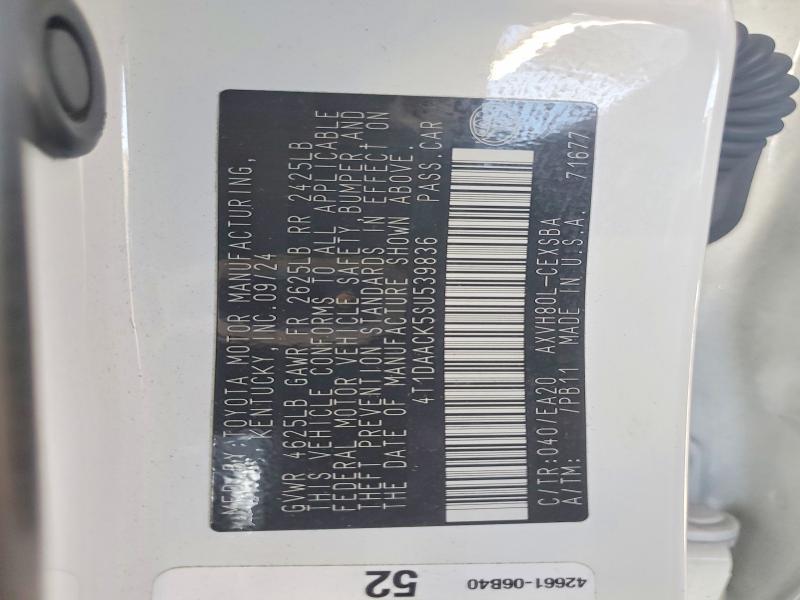Продаж на аукціоні авто 2025 Toyota Camry, vin: 4T1DAACK5SU539836, номер лоту: 66183496