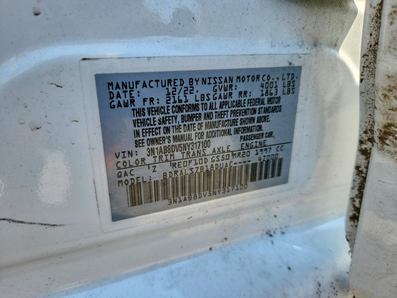 Продаж на аукціоні авто 2022 Nissan Sentra, vin: 3N1AB8DV5NY317100, номер лоту: 66424306