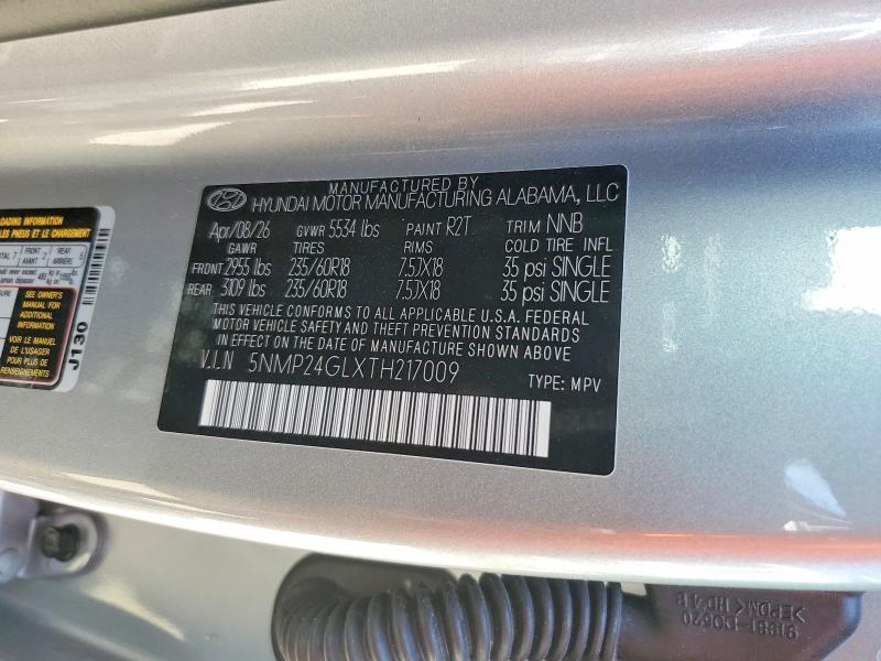 66366846 :رقم المزاد ، 5NMP24GLXTH217009 vin ، 2026 Hyundai Santa Fe مزاد بيع