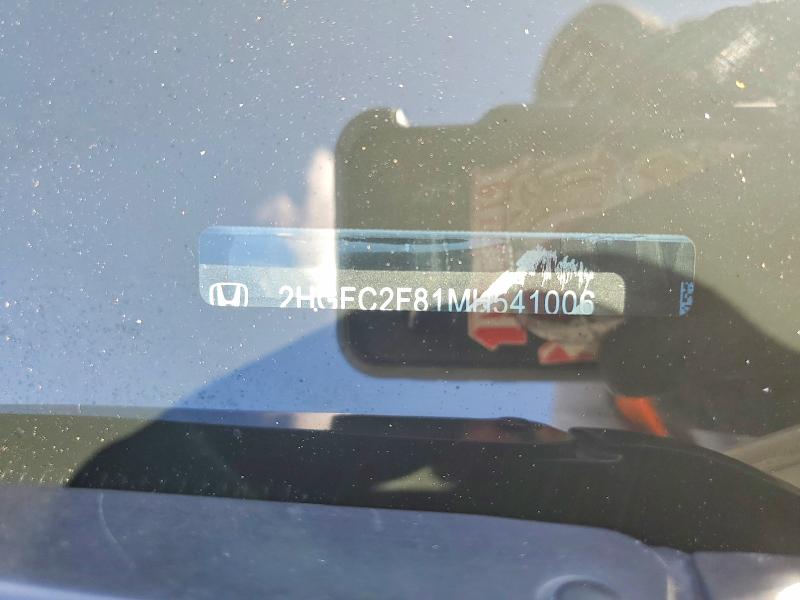 65518736 :رقم المزاد ، 2HGFC2F81MH541006 vin ، 2021 Honda Civic مزاد بيع