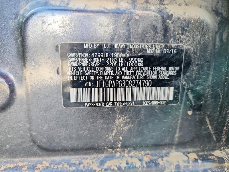 Продажа на аукционе авто 2016 Subaru Impreza, vin: JF1GPAP63G8274790, номер лота: 65877856