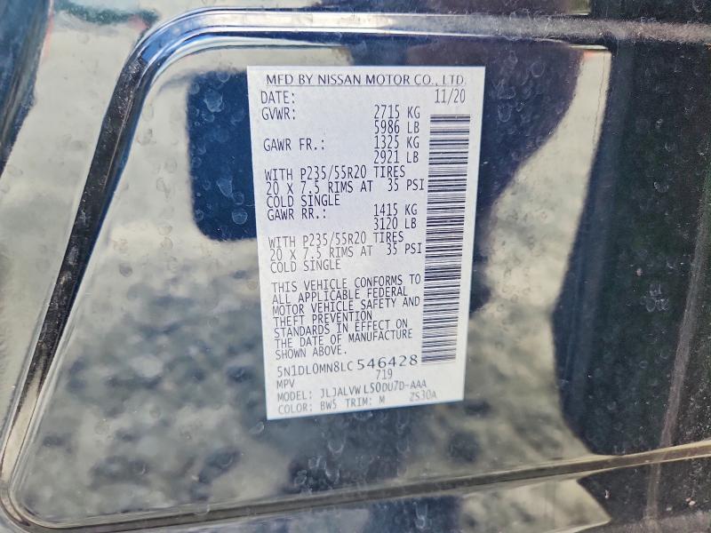 Aukcja sprzedaży 2020 Infiniti Qx60, vin: 5N1DL0MN8LC546428, numer aukcji: 63007906