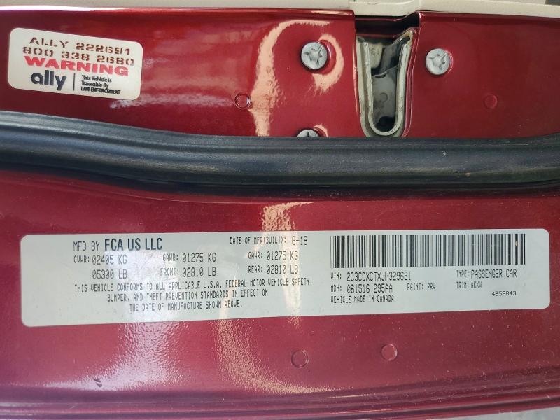 2018 Dodge Charger მანქანა იყიდება აუქციონზე, vin: 2C3CDXCTXJH329631, აუქციონის ნომერი: 64499646