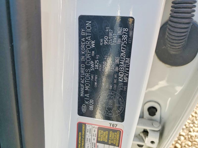 66423246 :رقم المزاد ، KNDJ33AU2M7753878 vin ، 2021 Kia Soul مزاد بيع