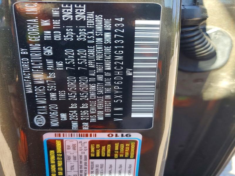 64141426 :رقم المزاد ، 5XYP6DHC2MG137234 vin ، 2021 Kia Telluride مزاد بيع